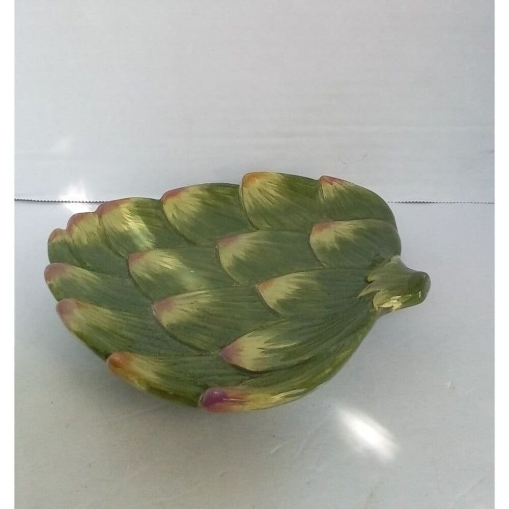 Decorative Ceramic Artichoke Serving Bowl Green Vegetable Shaped Kitchen‎ Decor